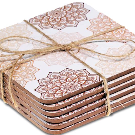Sous-verres Mandala Rose