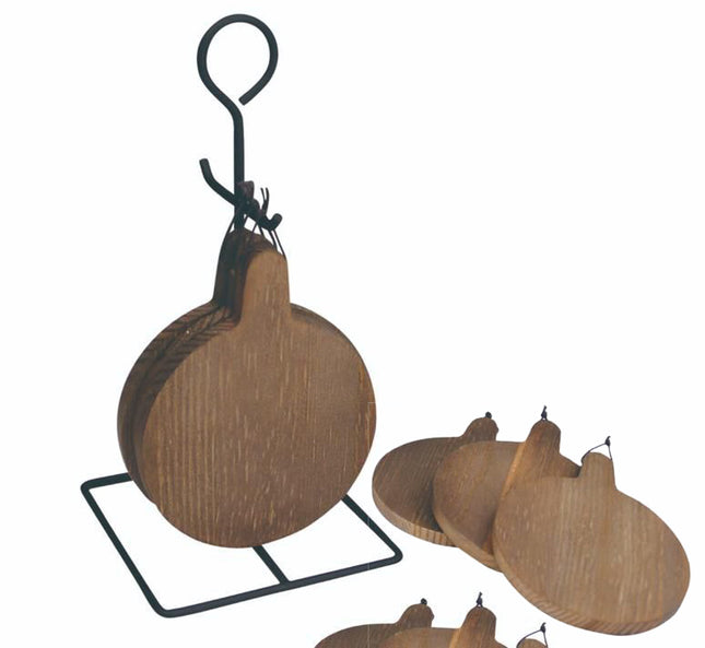 Dessous de verre en bois naturel sur support