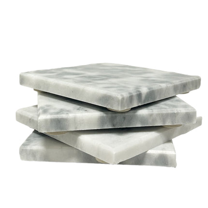 Sous-verres en marbre pour verres - 4 p. Blanc