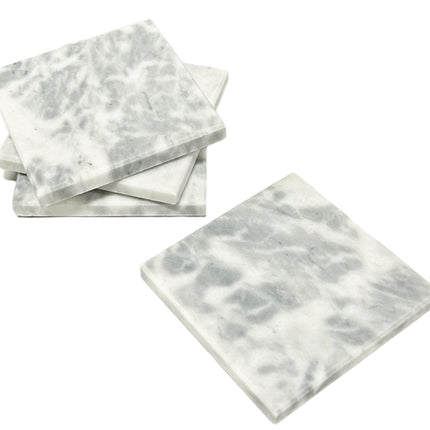 Sous-verres en marbre pour verres - 4 p. Blanc