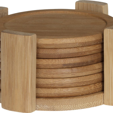 Lot de 6 sous-verres ronds en bambou