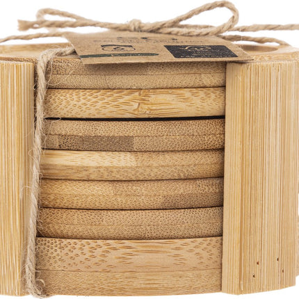 Lot de 6 sous-verres ronds en bambou
