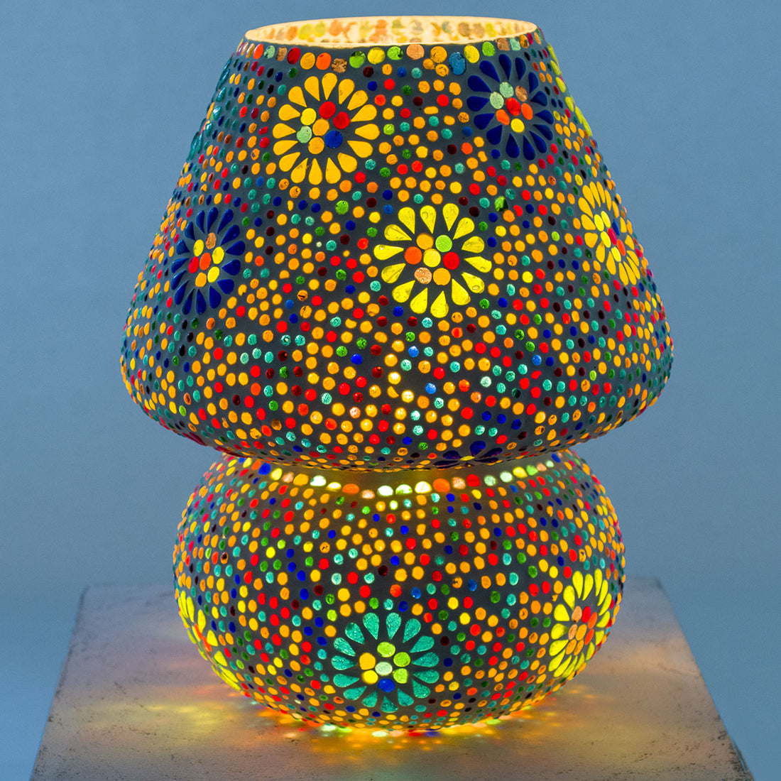 Orientalische Mosaik-Tischlampe | Pilzform 30 cm