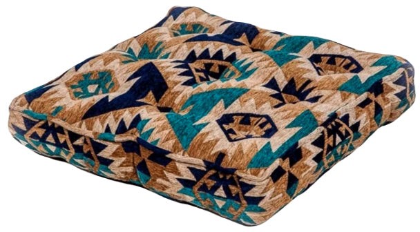 Kelim vloerkussen blauw – oosters kussen van katoen, 60 x 60 x 10 cm