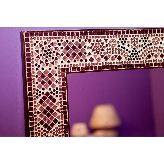 Miroir mosaïque oriental violet