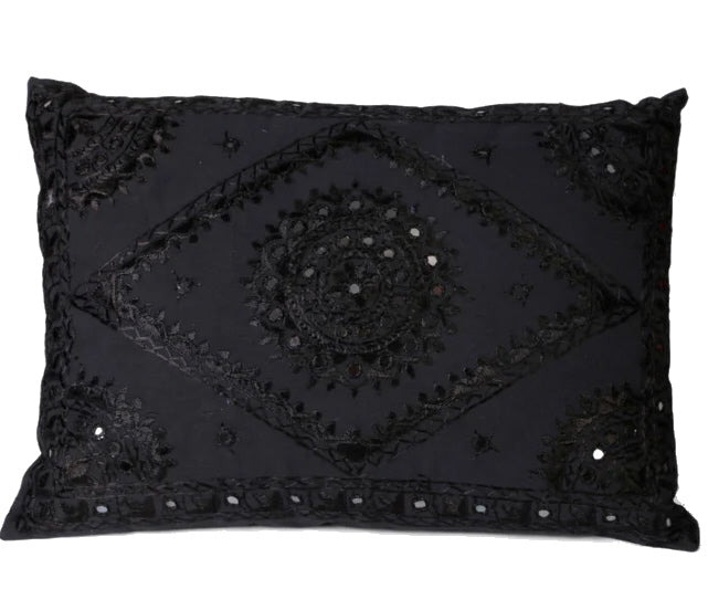 Orientalisches Zierkissen Spiegel schwarz