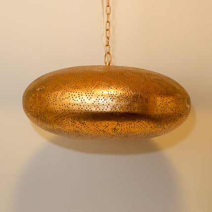 Suspension ovni filigrane orientale vintage dorée