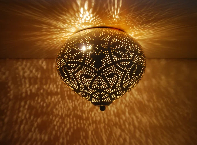Orientalische filigrane Deckenleuchte weiß/gold Union