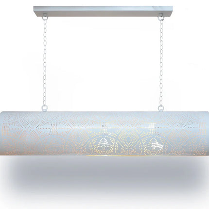 Suspension orientale filigrane horizontale Vintage blanc or
