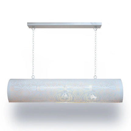 Suspension orientale filigrane horizontale Vintage blanc or