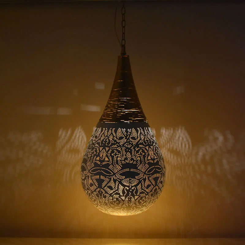Oosterse hanglamp filigrain stijl-wire wit goud