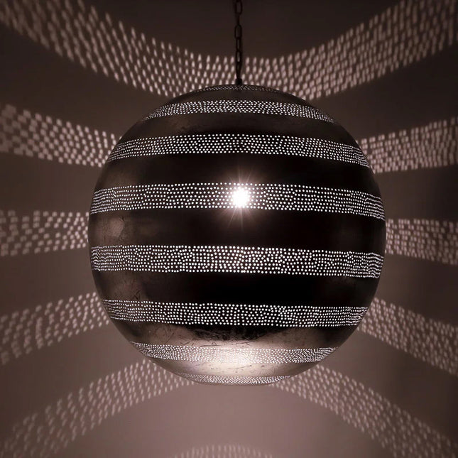 Suspension orientale style filigrane - boule - argent