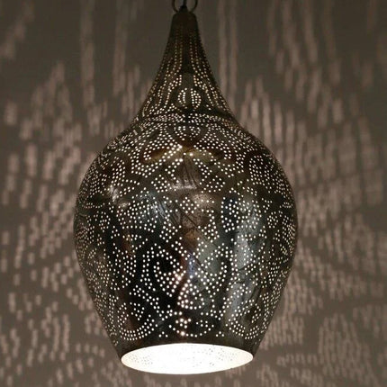 Suspension orientale de style filigrane - vase - argent vintage