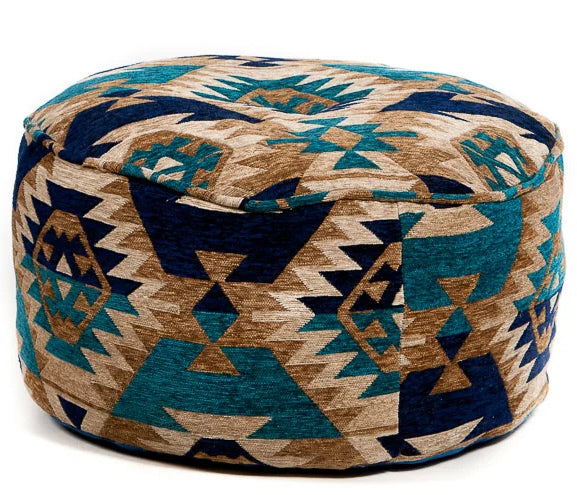 Orientalischer Kelim-Design-Pouf blau