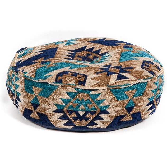 Orientale Kelim Design Sitzhocker blau 15 cm