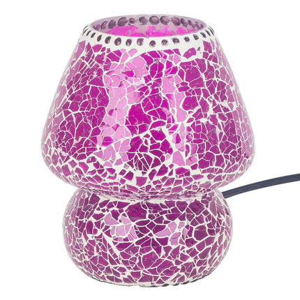 Lampe de table mosaïque orientale en verre craquelé - Violette