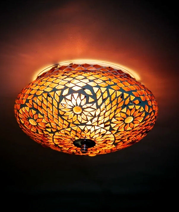 Oriental mosaic ceiling lamp purple Ø25cm