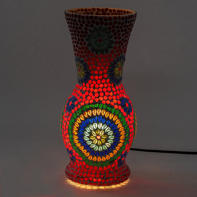 Lampe à poser orientale mosaïque rouge 34 cm