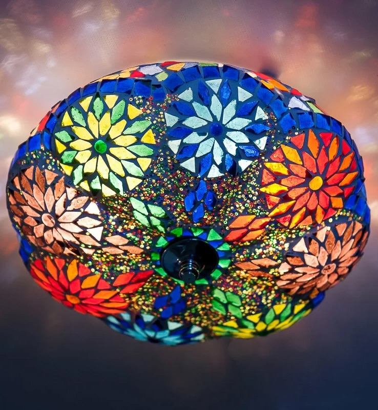 Oriental mosaic ceiling lamp Melon beads