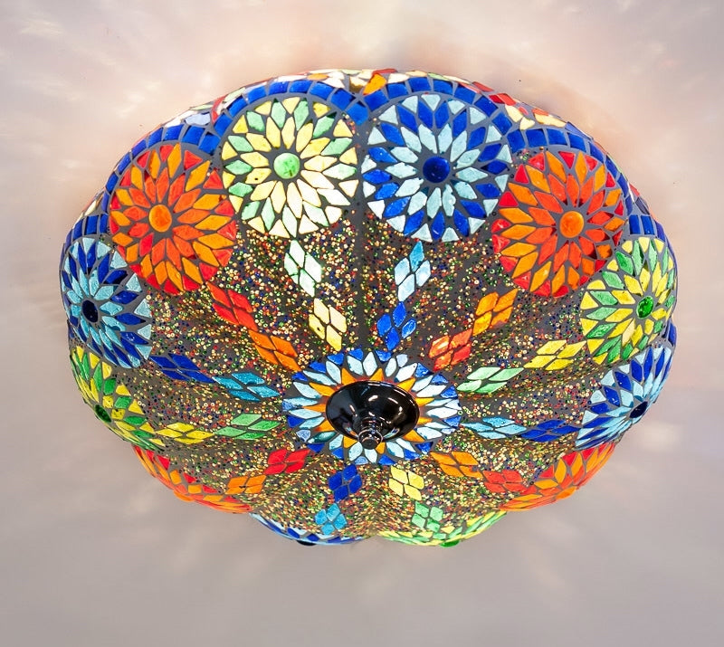 Orientalische Mosaik-Deckenleuchte – Durchmesser 36 cm.