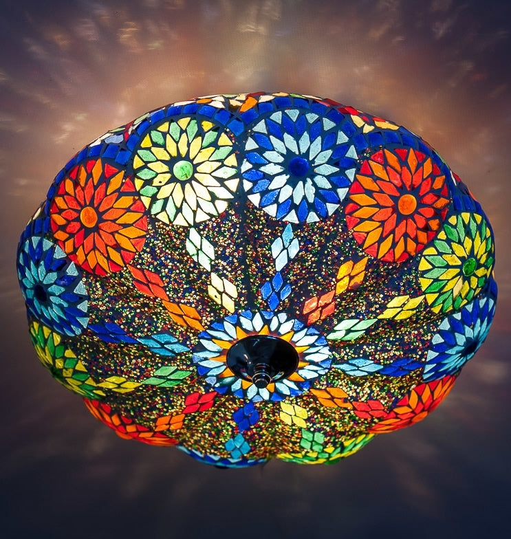 Orientalische Mosaik-Deckenleuchte – Durchmesser 36 cm.