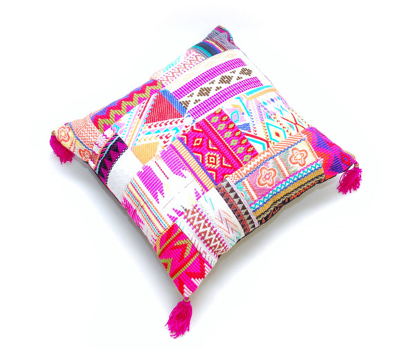 coussin décoratif oriental - nuances rose-bohème