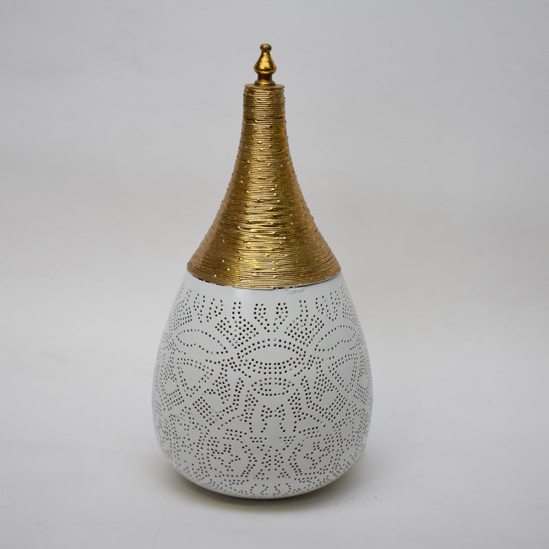 Oosterse tafellamp filigrain wit/goud