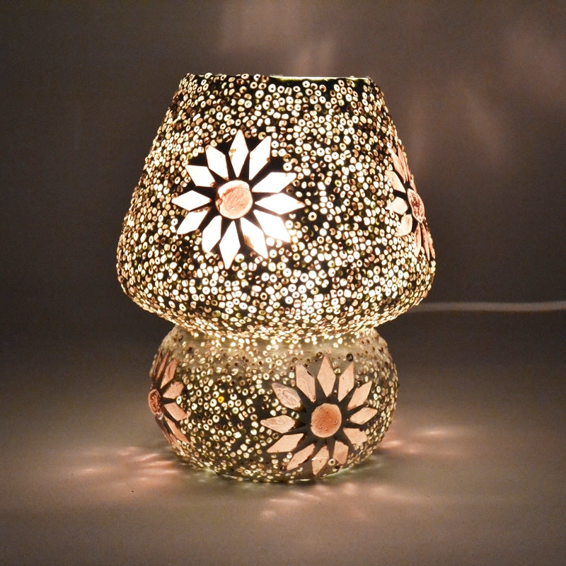 Oriental mushroom table lamp, purple