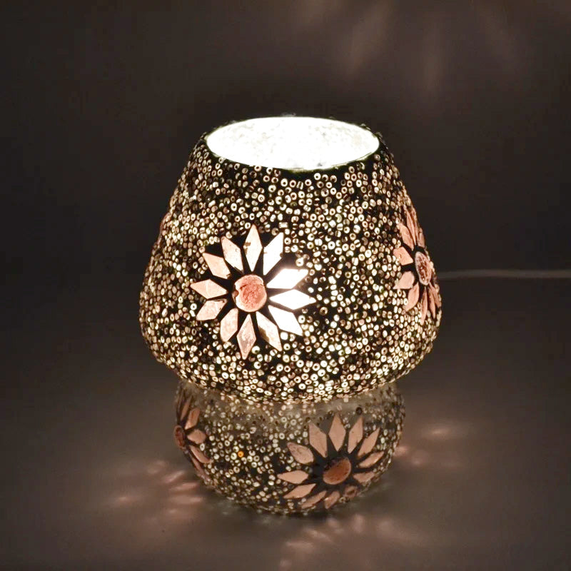 Oriental mushroom table lamp, purple