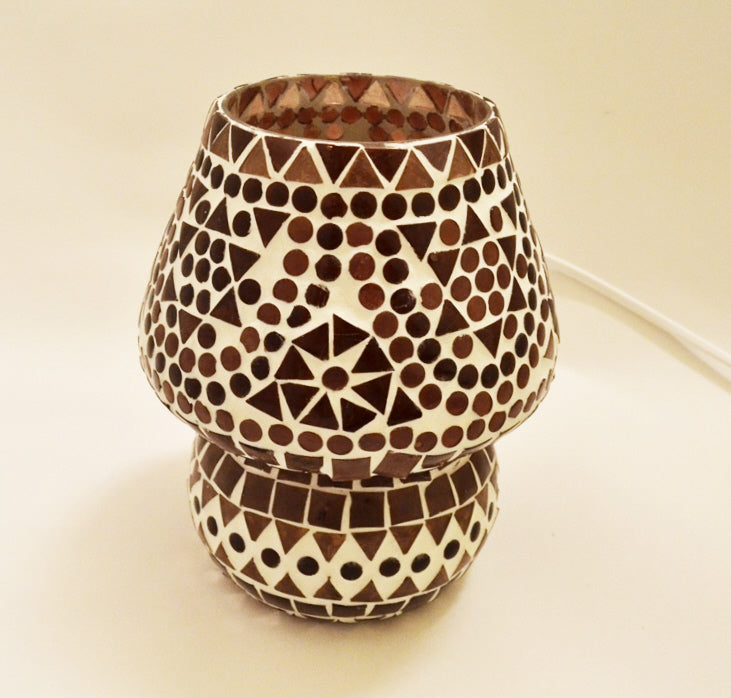 Oriental mosaic table lamp - mushroom - Purple
