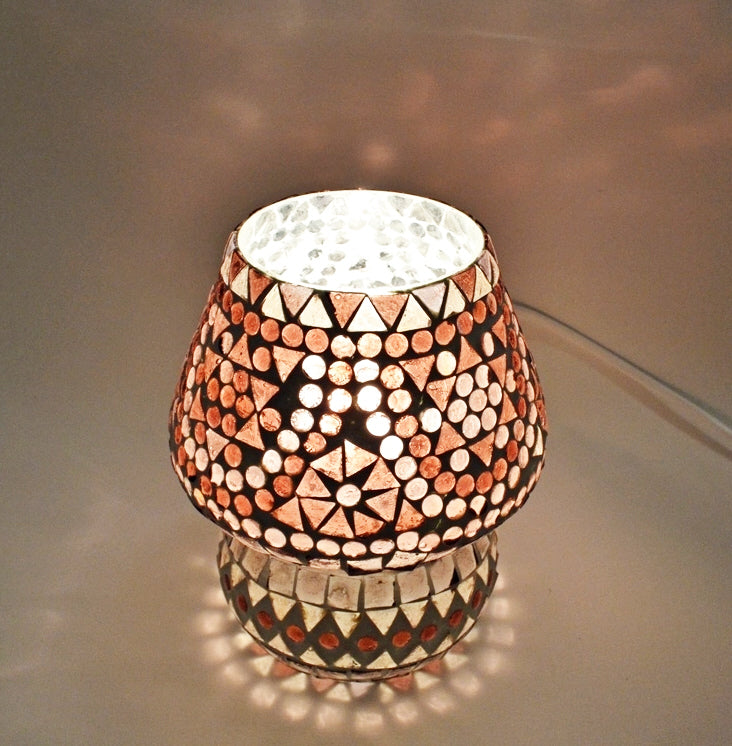 Oriental mosaic table lamp - mushroom - Purple