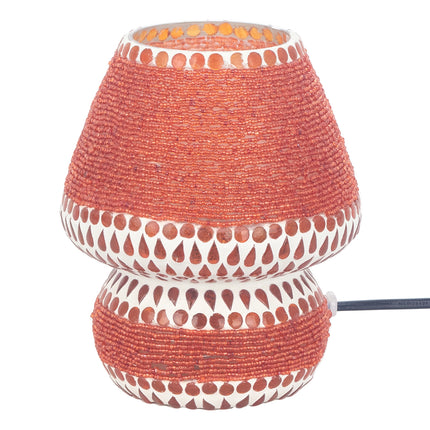 Lampe de table orientale mosaïque orange – perles – 23 cm