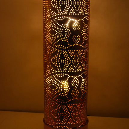 Grand lampadaire oriental doré en filigrane 100 cm