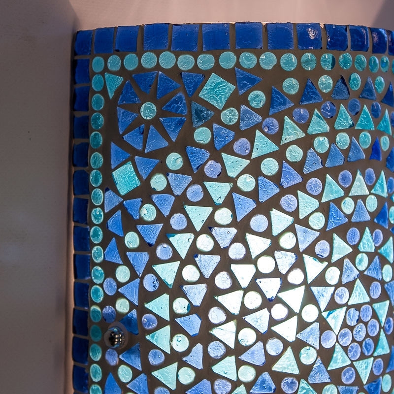 Orientalische Wandlampe Mosaik – Zylindermodell blau