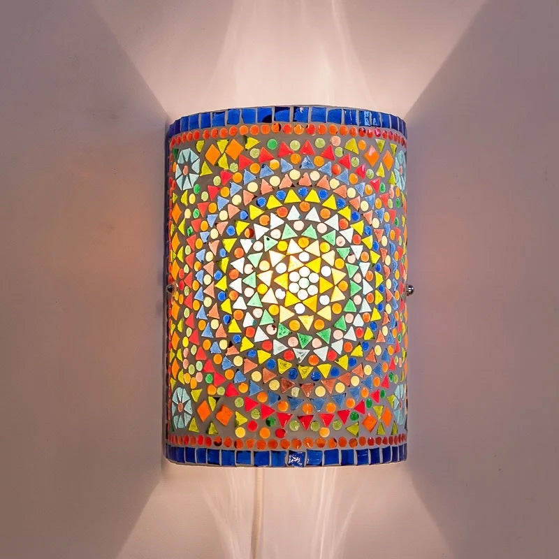 Orientalische Wandlampe Mosaik – mehrfarbig