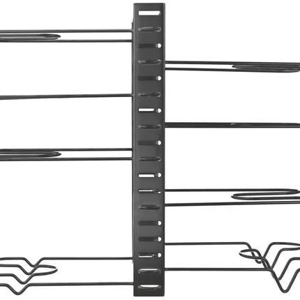Organisateur de casseroles - 8 compartiments - Noir - 47 x 20,5 x 38 cm - Étagère de rangement pour casseroles, faitouts et couvercles