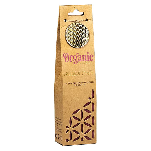 Bâtons d'encens cônes Organic Goodness Arabian Oudh + support