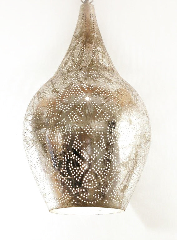 Suspension orientale de style filigrane - vase - argent vintage