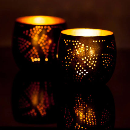 Photophore oriental sphérique - filigrane or vintage