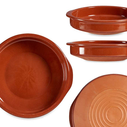 Plat de cuisson rond réfractaire 30 x 6,5 cm Argile Terre cuite