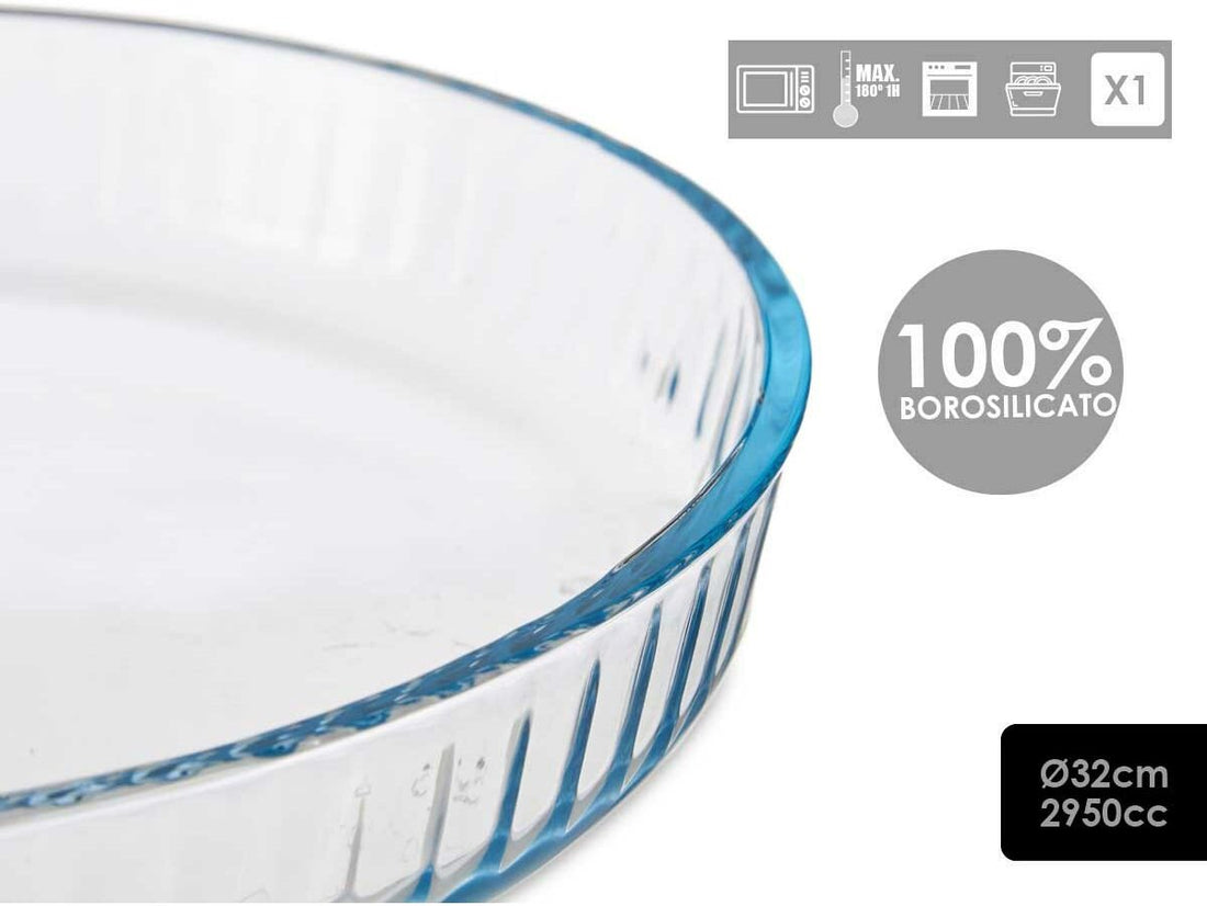 Optica Baking Dish Transparent Borosilicate Glass (31.2 x 5 x 31.2 cm)