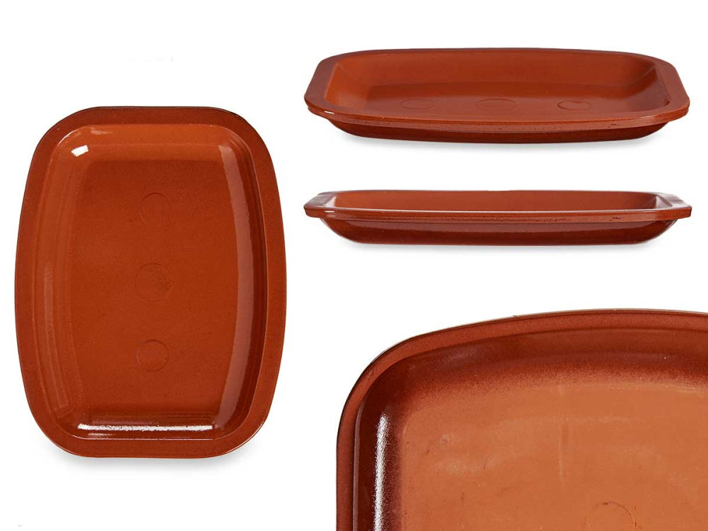 Ovenschaal Vuurvast 35 X 26 X 3,5 Cm Klei Terracotta