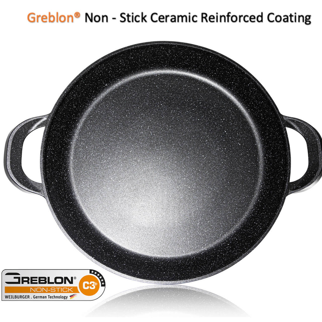 Paella Pan Rood - Marmer coating - ook voor Inductie