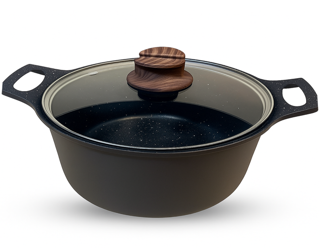 Casserole en fonte d'aluminium Hakal avec couvercle en verre