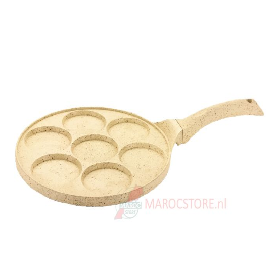 Pfanne 7 Tassen Marmor-Antihaftbeschichtung-Creme