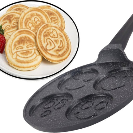 Crêpière - Crêpière 4 tasses smiley en marbre antiadhésive