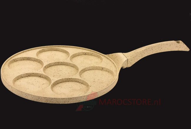 Pfanne 7 Tassen Marmor-Antihaftbeschichtung-Creme