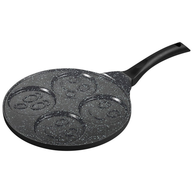 Crêpière - Crêpière 4 tasses smiley en marbre antiadhésive