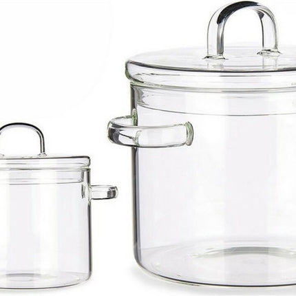 Faitout avec couvercle Verre borosilicate Transparent