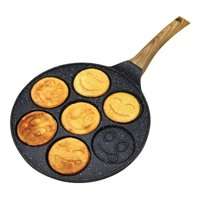 Kinghoff 1667 - Crêpière visages - manche en bois - 26.5 cm